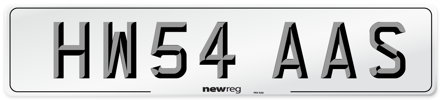 HW54 AAS Number Plate from New Reg